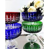 Decostyle Paşabahçe Lizbon Mavi Kristal Dekorlu Kase - Şık Cam Sunumluk ve Şekerlik