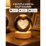 Decostyle Romantik Kalpli Kristal Cam Küre Usb’li Işıklı Dekoratif Obje