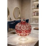 Decostyle SITARE769K Dekorlu Kapaklı Ayaklı Lila Şekerlik – 2 Parça Sunum & Dekor Seti 14X14X20 270 cc - Kırmızı