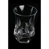 Decostyle Yaprak Kesme Kristal Çay Bardağı 6'lı - Doğal Desenli Lüks Cam Set