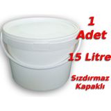 Decotone 15 Lt Plastik Kapaklı Kova Hobi Boya Gıda Yoğurt Fermantasyon Kovası Beyaz - 1 Adet