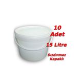 Decotone 15 Lt Plastik Kapaklı Kova Hobi Boya Gıda Yoğurt Fermantasyon Kovası Beyaz - 10 Adet