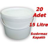 Decotone 15 Lt Plastik Kapaklı Kova Hobi Boya Gıda Yoğurt Fermantasyon Kovası Beyaz - 20 Adet