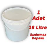 Decotone 18 Lt Plastik Kapaklı Kova Hobi Boya Gıda Yoğurt Fermantasyon Kovası Beyaz - 1 Adet