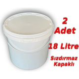 Decotone 18 Lt Plastik Kapaklı Kova Hobi Boya Gıda Yoğurt Fermantasyon Kovası Beyaz - 2 Adet