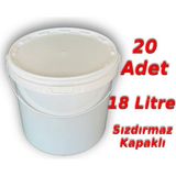Decotone 18 Lt Plastik Kapaklı Kova Hobi Boya Gıda Yoğurt Fermantasyon Kovası Beyaz - 20 Adet