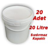 Decotone 20 Lt Plastik Kapaklı Kova Hobi Boya Gıda Yoğurt Fermantasyon Kovası Beyaz - 20 Adet