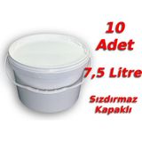 Decotone 7,5 Lt Plastik Kapaklı Kova Hobi Boya Gıda Yoğurt Fermantasyon Kovası Beyaz - 10 Adet