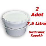 Decotone 7,5 Lt Plastik Kapaklı Kova Hobi Boya Gıda Yoğurt Fermantasyon Kovası Beyaz - 2 Adet
