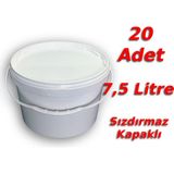 Decotone 7,5 Lt Plastik Kapaklı Kova Hobi Boya Gıda Yoğurt Fermantasyon Kovası Beyaz - 20 Adet