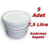 Decotone 7,5 Lt Plastik Kapaklı Kova Hobi Boya Gıda Yoğurt Fermantasyon Kovası Beyaz - 5 Adet