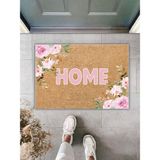 Decotorium Kapı Önü Paspası Toz Alıcı Kaydırmaz Dekoratif Ince Paspas - 49 x 65 cm - Açık Kahverengi
