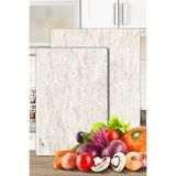 Decovetro 2'li Cam Kesme Tahtası ve Sunumluk Decomar Mermer Desenli 20 x 30 cm ve 25 x 35 cm