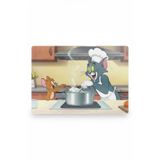 Decovetro Aşçı Tom Desenli Cam Kesme Tahtası ve Sunumluk 25 x 35 cm