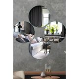 Decovetro Ayna 4 Parça Yuvarlak Dekoratif Duvar Aynası 20 x 20 Cm