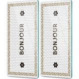 Decovetro Cam Kahve Sofra Sunum Tablası 2'li Set Bonjour 30 x 15 cm - Çok Renkli
