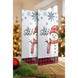 Decovetro Cam Kahve Sofra Sunum Tablası 2'li Set Christmas Winter Yılbaşı Desenli 30 x 15 cm