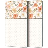 Decovetro Cam Kahve Sofra Sunum Tablası 2'li Set Flower & Points Desenli 30 x 15 cm - Renk - Çok Renkli