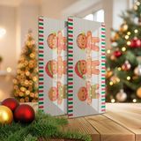 Decovetro Cam Kahve Sofra Sunum Tablası 2'li Set Gingerbread Yeniyıl Kurabiye Desenli 30 x 15 cm - Renk - Çok Renkli