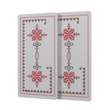 Decovetro Cam Kahve Sofra Sunum Tablası 2'li Set Kanaviçe Desenli 30 x 15 cm