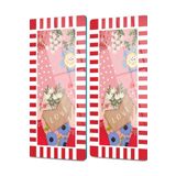 Decovetro Cam Kahve Sofra Sunum Tablası 2'li Set Karışık Renkli Love Desenli 30 x 15 cm