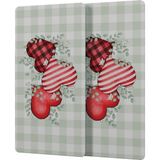 Decovetro Cam Kahve Sofra Sunum Tablası 2'li Set Love Serisi Kalp Desenli 30 x 15 cm - Renk - Çok Renkli