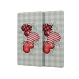 Decovetro Cam Kahve Sofra Sunum Tablası 2'li Set Love Serisi Kalp Desenli 30 x 15 cm