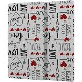 Decovetro Cam Kahve Sofra Sunum Tablası 2'li Set Love Serisi Yazı Desenli 30 x 15 cm - Renk - Çok Renkli