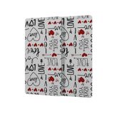 Decovetro Cam Kahve Sofra Sunum Tablası 2'li Set Love Serisi Yazı Desenli 30 x 15 cm