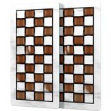 Decovetro Cam Kahve Sofra Sunum Tablası 2'li Set Mackenzie Coffee White 30 x 15 cm - Renkli