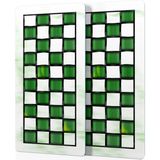 Decovetro Cam Kahve Sofra Sunum Tablası 2'li Set Mackenzie Green White 30 x 15 cm - Çok Renkli