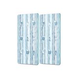 Decovetro Cam Kahve Sofra Sunum Tablası 2'li Set Marine Blue Fish Line