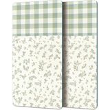 Decovetro Cam Kahve Sofra Sunum Tablası 2'li Set Minimal Flower & Buffalo Desenli 30 x 15 cm - Renk - Çok Renkli