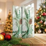 Decovetro Cam Kahve Sofra Sunum Tablası 2'li Set Noel Yılbaşı Çelenk Desenli 30 x 15 cm - Renk - Yeşil