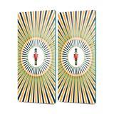 Decovetro Cam Kahve Sofra Sunum Tablası 2'li Set Sarı Fındıkkıran Desenli 30 x 15 cm