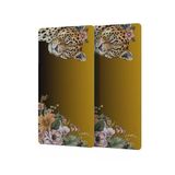 Decovetro Cam Kahve Sofra Sunum Tablası 2'li Set Tropik Leopar Desenli 30 x 15 cm