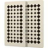 Decovetro Cam Kahve Sofra Sunum Tablası 2'li Set Vintage Bej Geometrik Çizgiler 30 x 15 cm - Renkli
