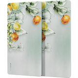 Decovetro Cam Kahve Sofra Sunum Tablası 2'li Set Vintage Fruit 30 x 15 cm - Renkli
