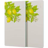 Decovetro Cam Kahve Sofra Sunum Tablası 2'li Set Vintage Limon 30 x 15 cm - Çok Renkli