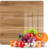 Decovetro Cam Kesme Tahtası Kare Açık Ahşap Meşe Desenli 30x30 Cm