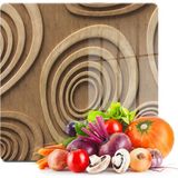 Decovetro Cam Kesme Tahtası Kare Ahşap Desenli 30x30 Cm