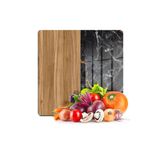 Decovetro Cam Kesme Tahtası Kare Ahşap Mermer Desenli 30x30 Cm