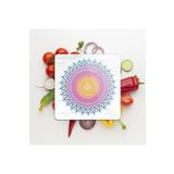 Decovetro Cam Kesme Tahtası Kare Beyaz Mandala Desenli 30 X 30 Cm