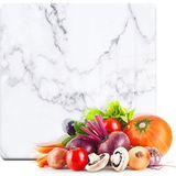 Decovetro Cam Kesme Tahtası Kare Beyaz Mermer Desenli 30x30 Cm