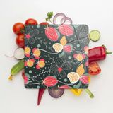 Decovetro Cam Kesme Tahtası Kare Çiçek Desenli 30x30 Cm