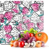 Decovetro Cam Kesme Tahtası Kare Çilek Desenli 30x30 Cm