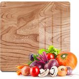 Decovetro Cam Kesme Tahtası Kare Dalgalı Ahşap Desenli 30x30 Cm