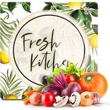 Decovetro Cam Kesme Tahtası Kare Fresh Kitchen Desenli 30X30 cm