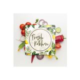 Decovetro Cam Kesme Tahtası Kare Fresh Kitchen Desenli