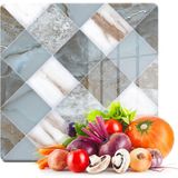 Decovetro Cam Kesme Tahtası Kare Gri Mermer Desenli 30x30 Cm